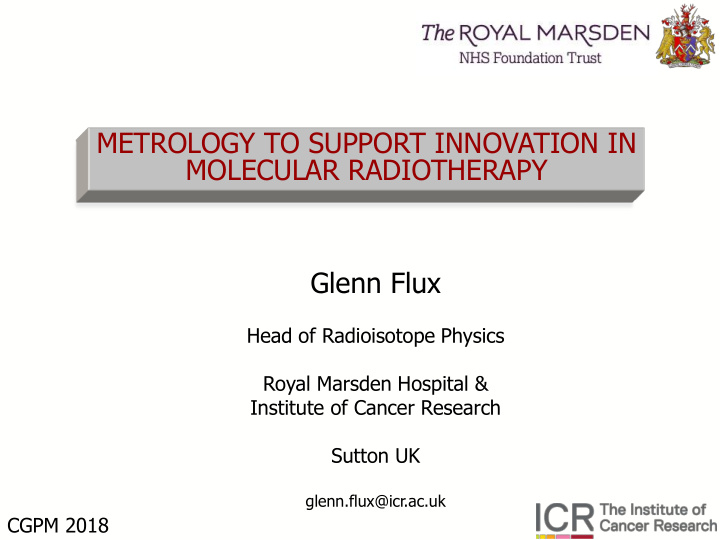 molecular radiotherapy glenn flux