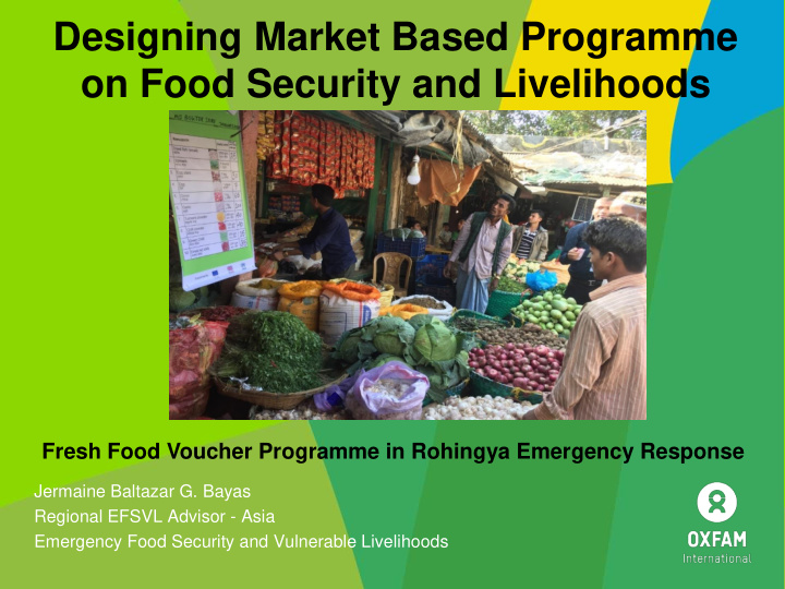 designing market based programme