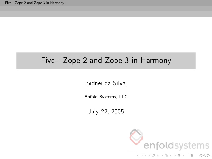 five zope 2 and zope 3 in harmony