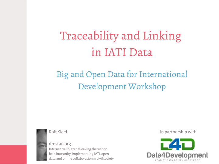 traceability and linking in iati data