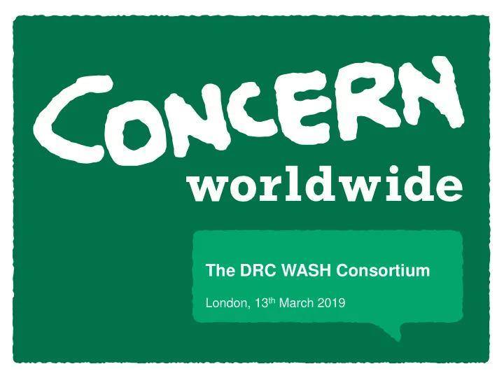the drc wash consortium