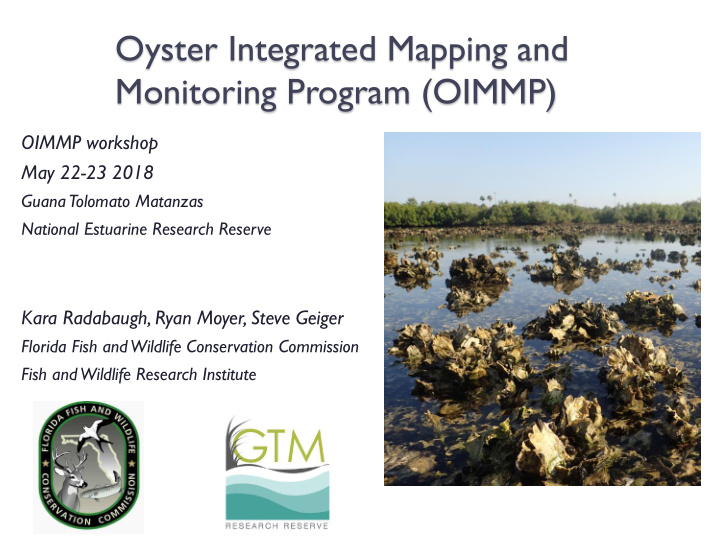 oyster integrated mapping and monitoring program oimmp