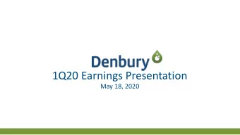 1Q20 Earnings Presentation  May 18, 2020  Agenda  Introduction  John Mayer, Director of