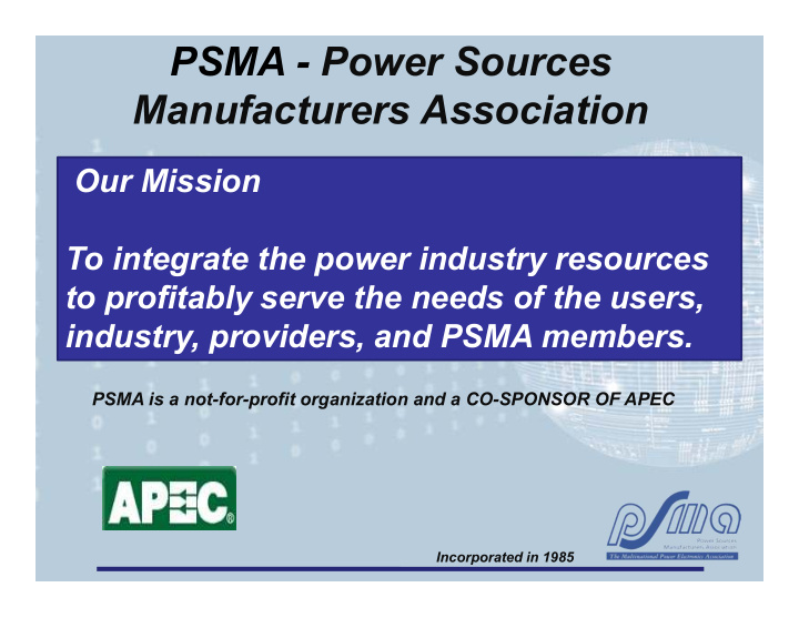 psma power sources manufacturers association
