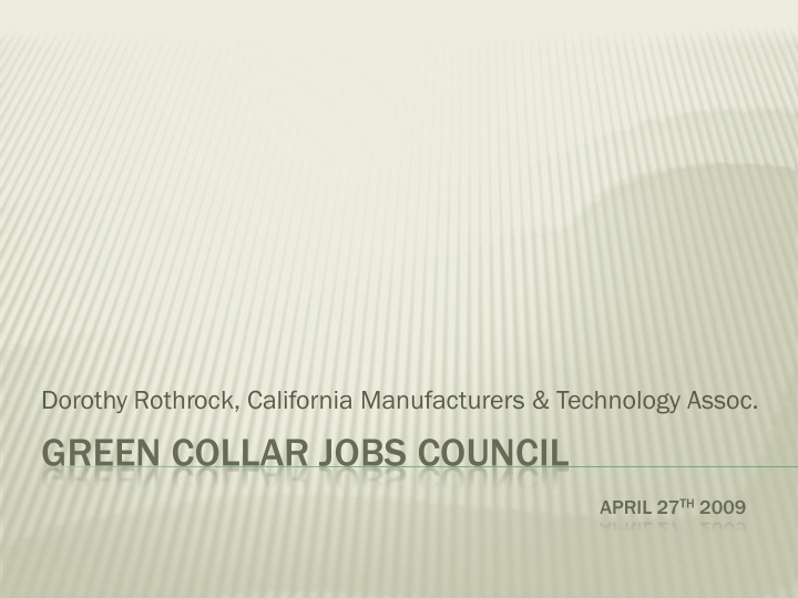 green collar jobs council