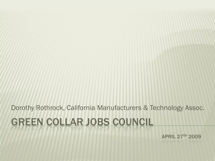 green collar jobs council