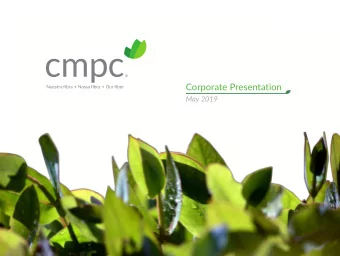 Corporate Presentation  May 2019  Forward-Looking Statements  This presentation may contain