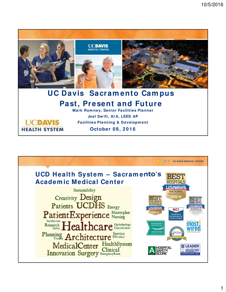 uc davis sacram ento cam pus past present and future