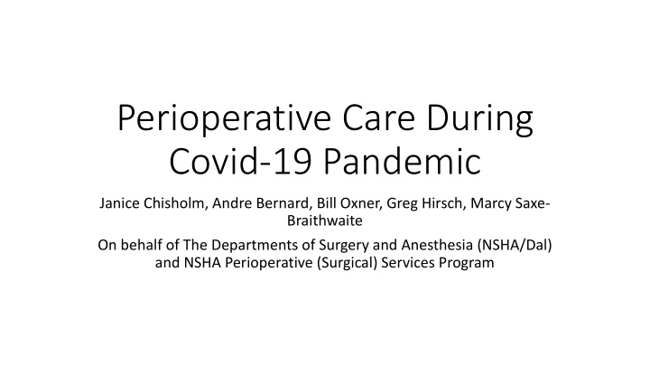 perioperative care during