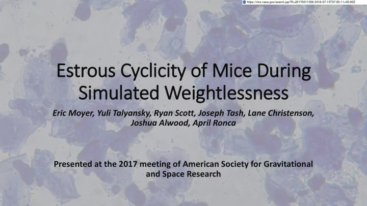 estrous cyclicity of mic ice during