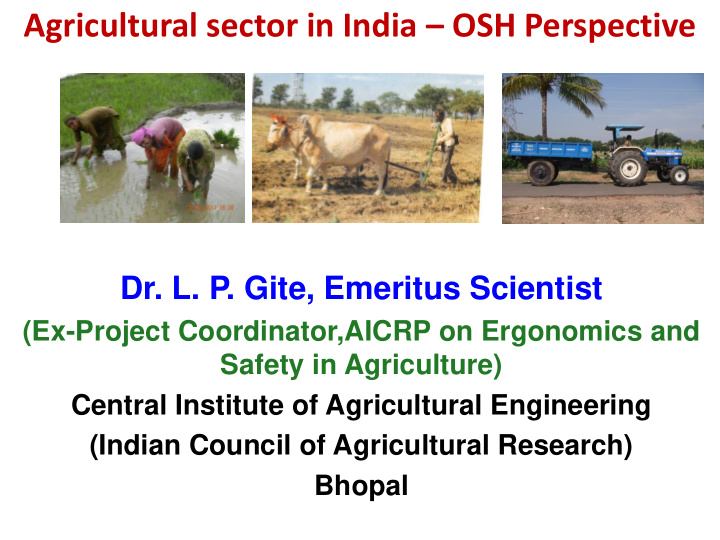 agricultural sector in india osh perspective