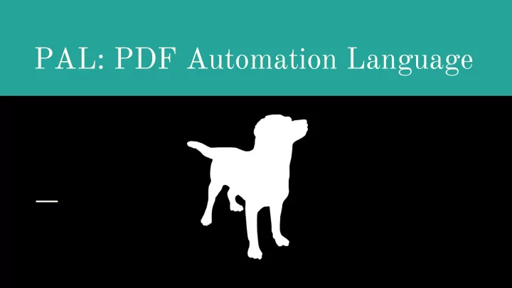 pal pdf automation language the team anshuman singh