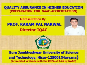 and Technology, Hisar-125001(Haryana ) (Accredited A Grade with the CGPA of 3.26 by NAAC)