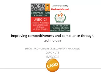 technology SHAKTI PAL  ORIGIN DEVELOPMENT MANAGER  CARO NUTS  13/02/2020 Thermal power