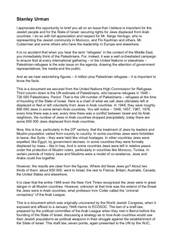 Stanley Urman  I appreciate this opportunity to brief you all on an issue that I believe is