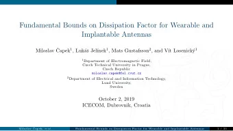 Fundamental Bounds on Dissipation Factor for Wearable and  Implantable Antennas  Miloslav  Capek