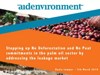 addressing the leakage market K u a l a  L u m p u r  5 t h  M a r c h  2 0 1 9  Introduction