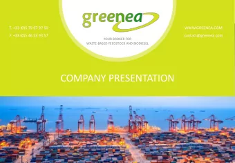 COMPANY PRESENTATION  What do we do at Greenea?  BROKERAGE  CONSULTING  10 YEARS OF EXPERIENCE