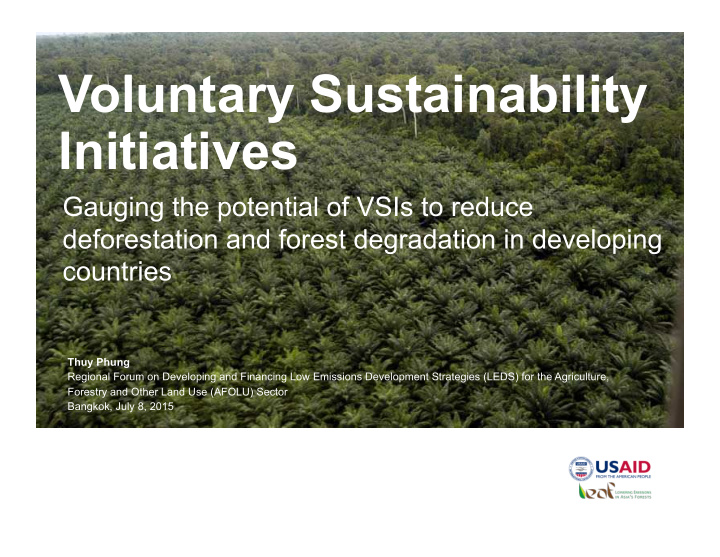voluntary sustainability initiatives