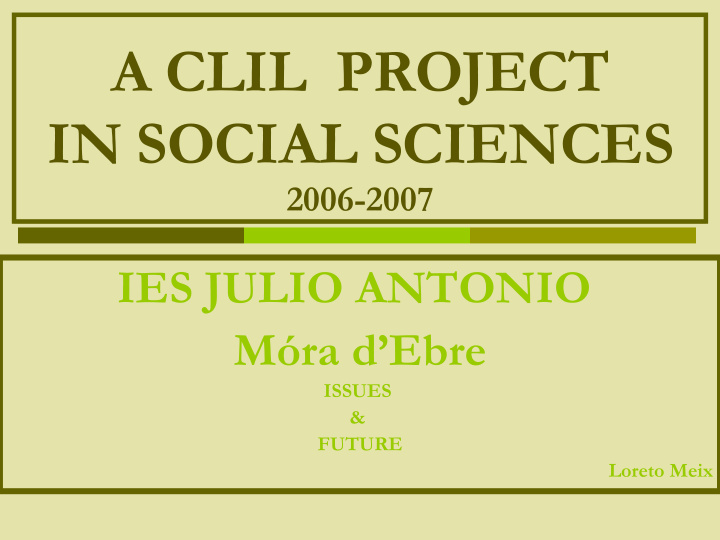 a clil project in social sciences