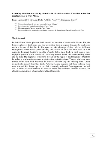 Returning home to die or leaving home to look for care? Location of death of urban and  rural