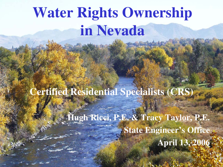 water rights ownership in nevada