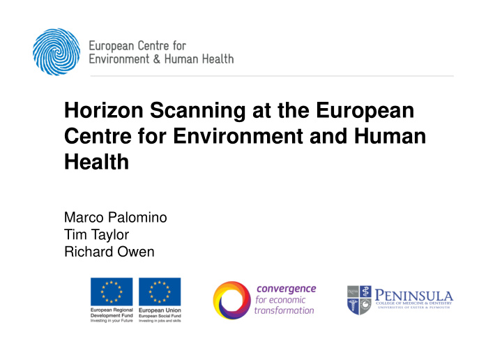 horizon scanning at the european centre for environment