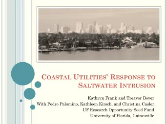 A PPLIED S CIENCE F RAMEWORK : U TILITIES A DAPTATION P LANNING  EPAs Climate Ready  Water