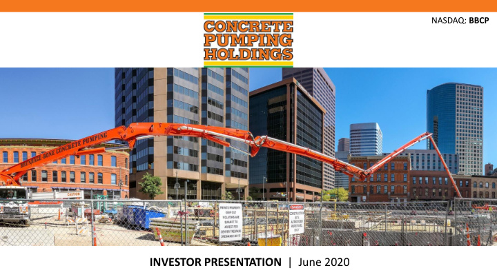investor presentation june 2020 disclaimer
