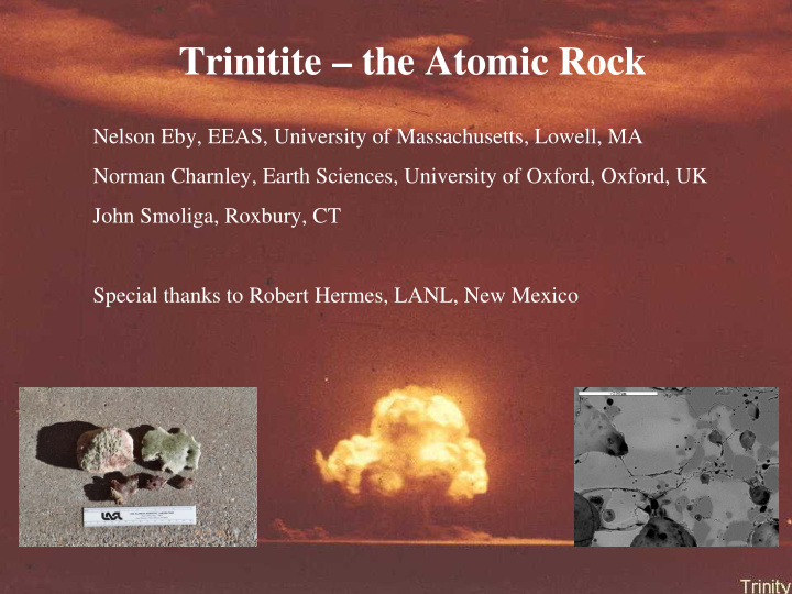 trinitite the atomic rock