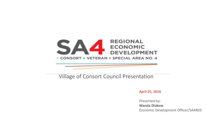 village of consort council presentation