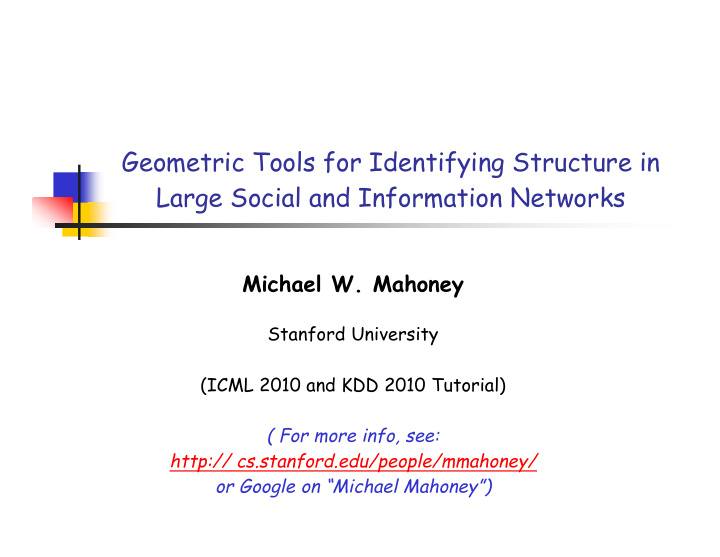 geometric tools for identifying structure in large social