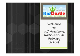 Welcome  to  KC Academy,  International  Primary  School  2  Presentation Agenda 1. Why is KC