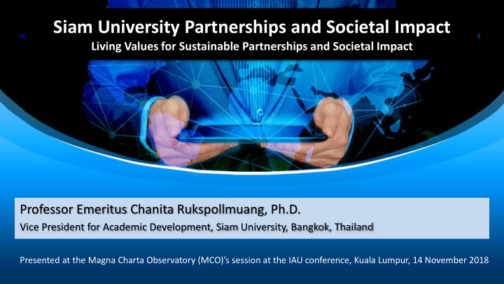 siam university partnerships and societal impact