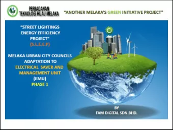 GREEN EARTH  A PRESENTATION  IMT-GT PILOT PROJECT OBJECTIVE :  TO INSTALL AND COMMISSION 20