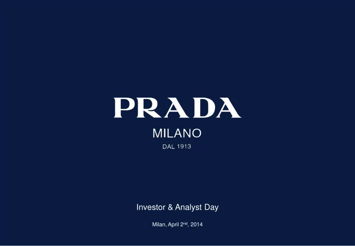 investor analyst day
