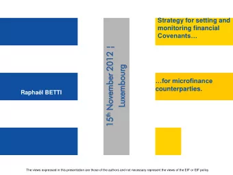 embourg  uxembour  vember  for microfinance th Novem  counterparties.  Raphal BETTI  Lux 15 th