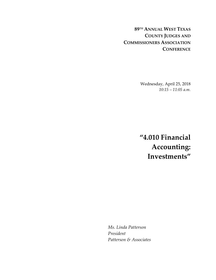 4 010 financial accounting investments