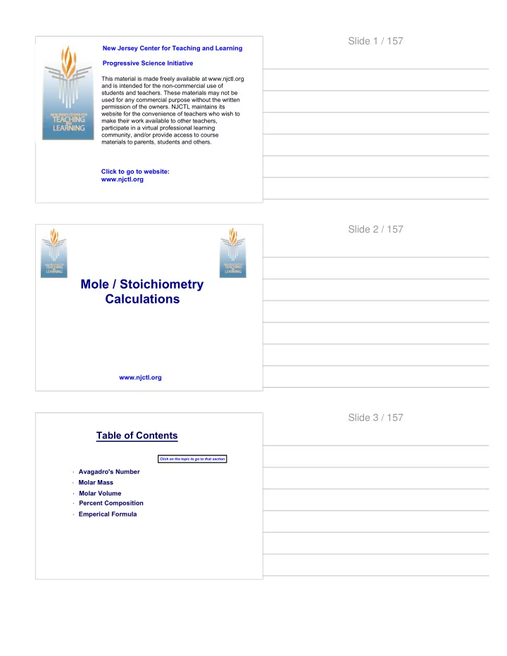 mole stoichiometry