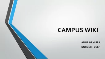CAMPUS WIKI  ANURAG MISRA  DURGESH DEEP  Whats a Wiki?  A wiki is a type of website