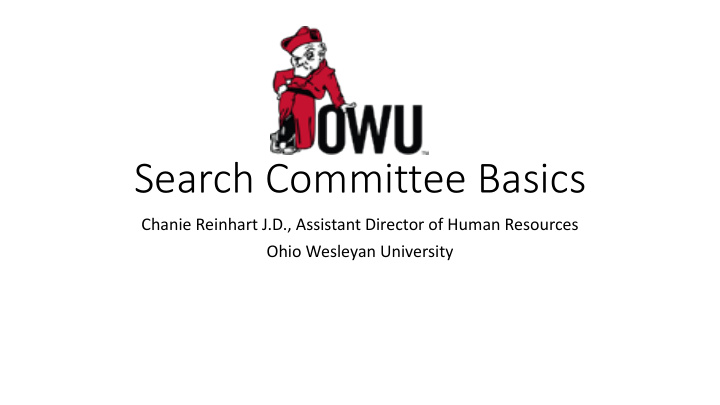 search committee basics