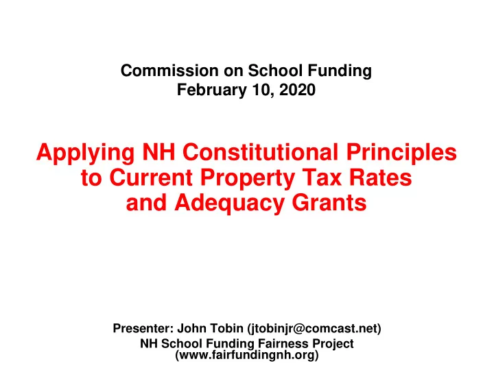 to current property tax rates