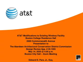 AT&amp;T Modifications to Existing Wireless Facility  Boston College Residence Hall  2000