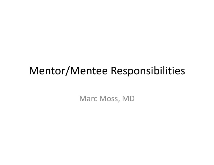 mentor mentee responsibilities