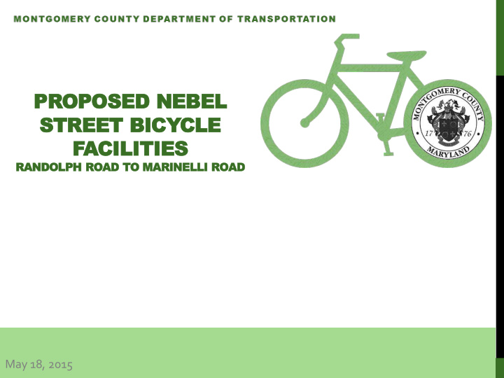 proposed nebel street b bicycle facilities randolph r