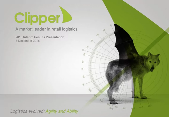 a market leader in retail logistics