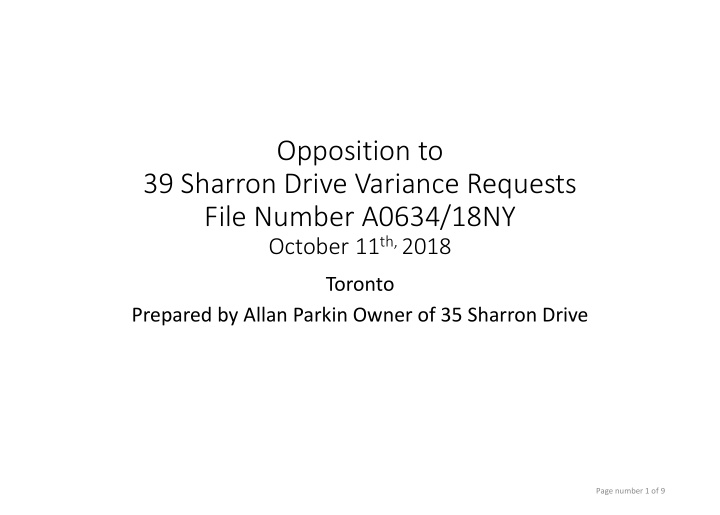 39 sharron drive variance requests