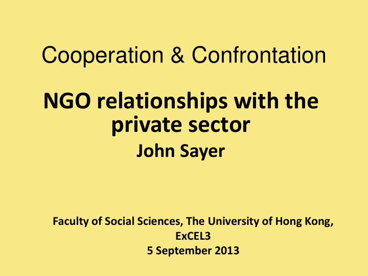 ngo relationships with the private sector