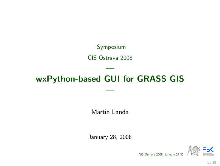 wxpython based gui for grass gis