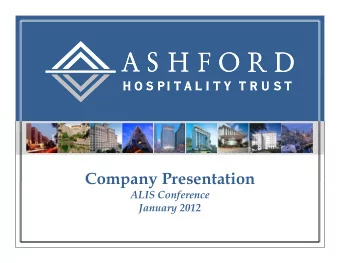 Company Presentation  ALIS Conference  January 2012  Safe Harbor  In keeping with the SECs